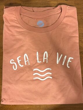 NWT Beachly Box Sea La Vie Tee 2XL Terracotta Relaxed 100% Cotton Made in USA